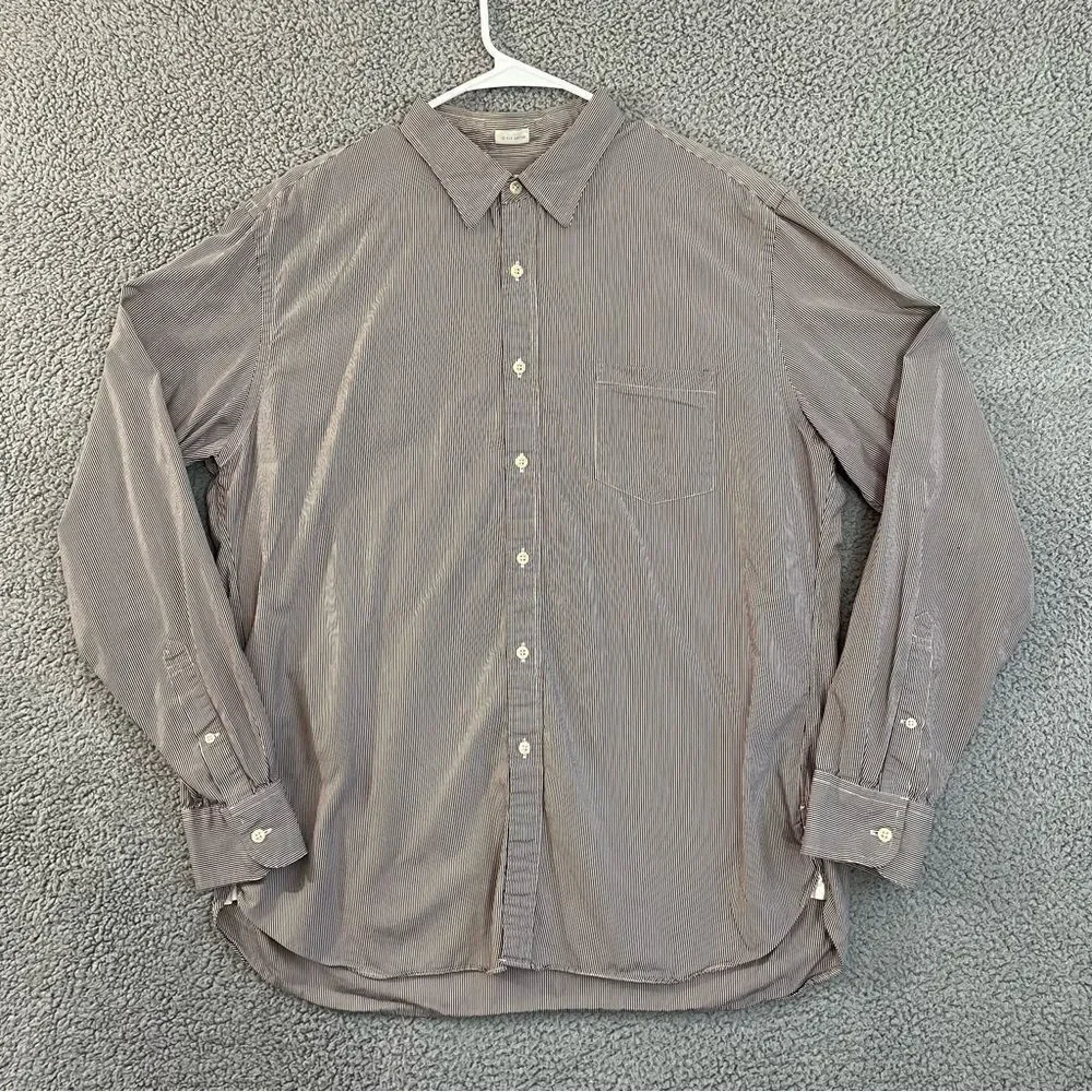 J. Crew Shirt Mens XL Striped Preppy Casual Button Front